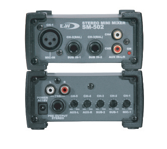 SM-502 Stereo Mini Mixer (5입력, 2출력)