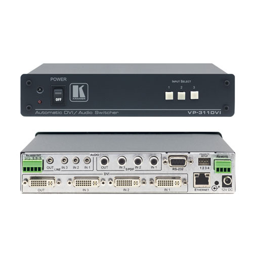 VP-311DVI 3x1 DVI, 스테레오 &amp; S/PDIF 오디오 자동 스위처