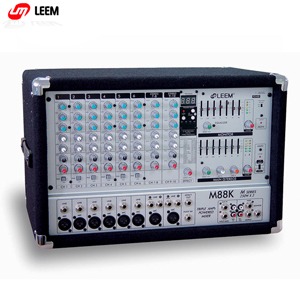SP-1070MP/LEEM/2x350W(4ohm), 700W BRIDGE (8ohm)/파워드믹서에 MP3 플레이어가 장착됨 