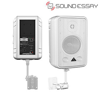 COMMERCIAL SOUND SPEAKER CE500A-WH/ High-Performance, Active 80-Watt Commercial Sound Speaker System
