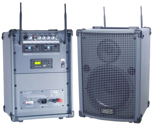 SECO/ UWA-366 USB/ CD,MP3,USB,SD 카드, 50W, 2CH/ 충전식 이동형 무선 앰프 시스템