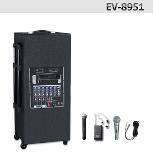 EV-8951. 1000W /학교.관공서.납품1위제품900MHz 듀얼채널/ 확성장치.6채널믹서.충전식무선앰프
